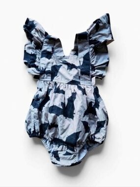 Kate Quinn Bat Print Ruffle Gretel Bubble Romper